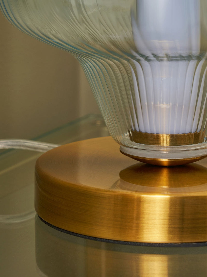 Visconte by BHS Sky Blue LED glass table lamp, UK version