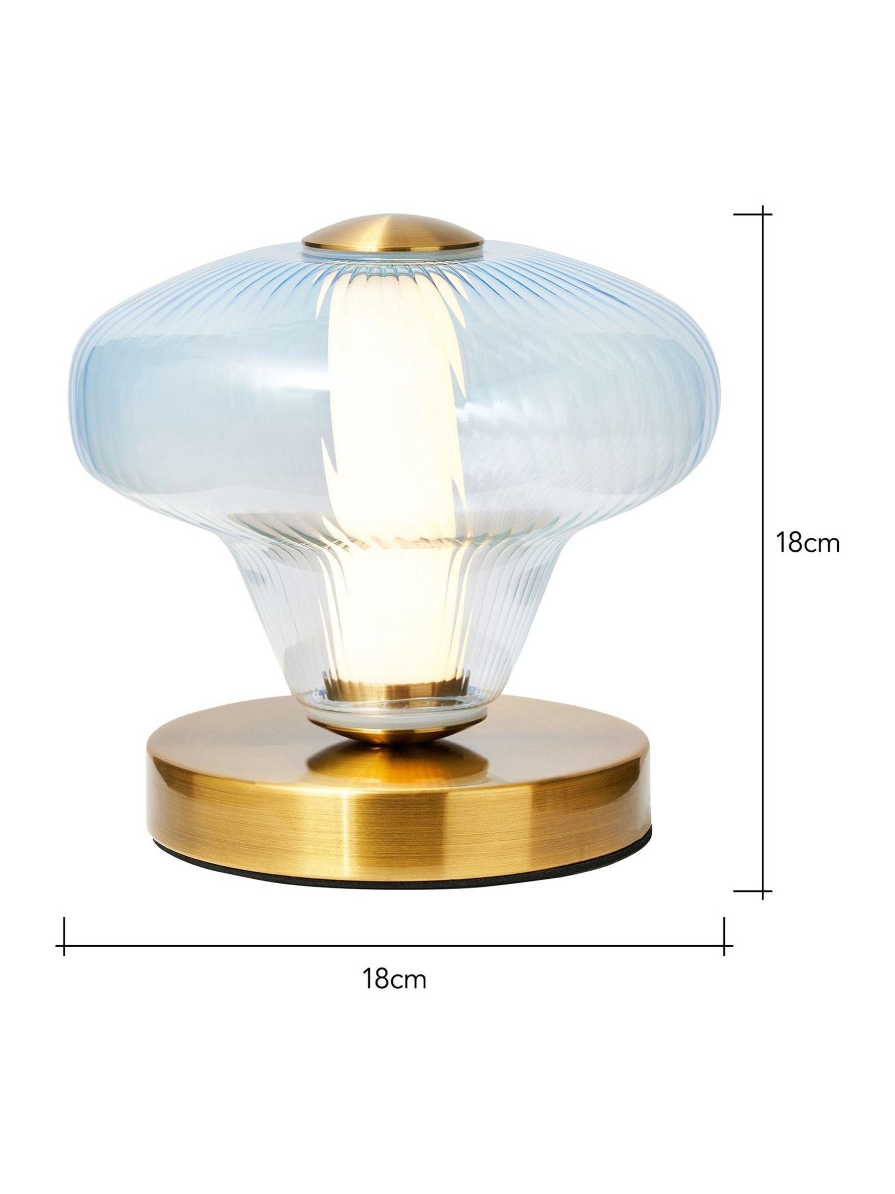 Visconte by BHS Sky Blue LED glass table lamp, UK version