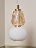 BHS satin brass Edvin glass pendant light (British brand)