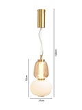 BHS satin brass Edvin glass pendant light (British brand)