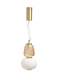 BHS satin brass Edvin glass pendant light (British brand)