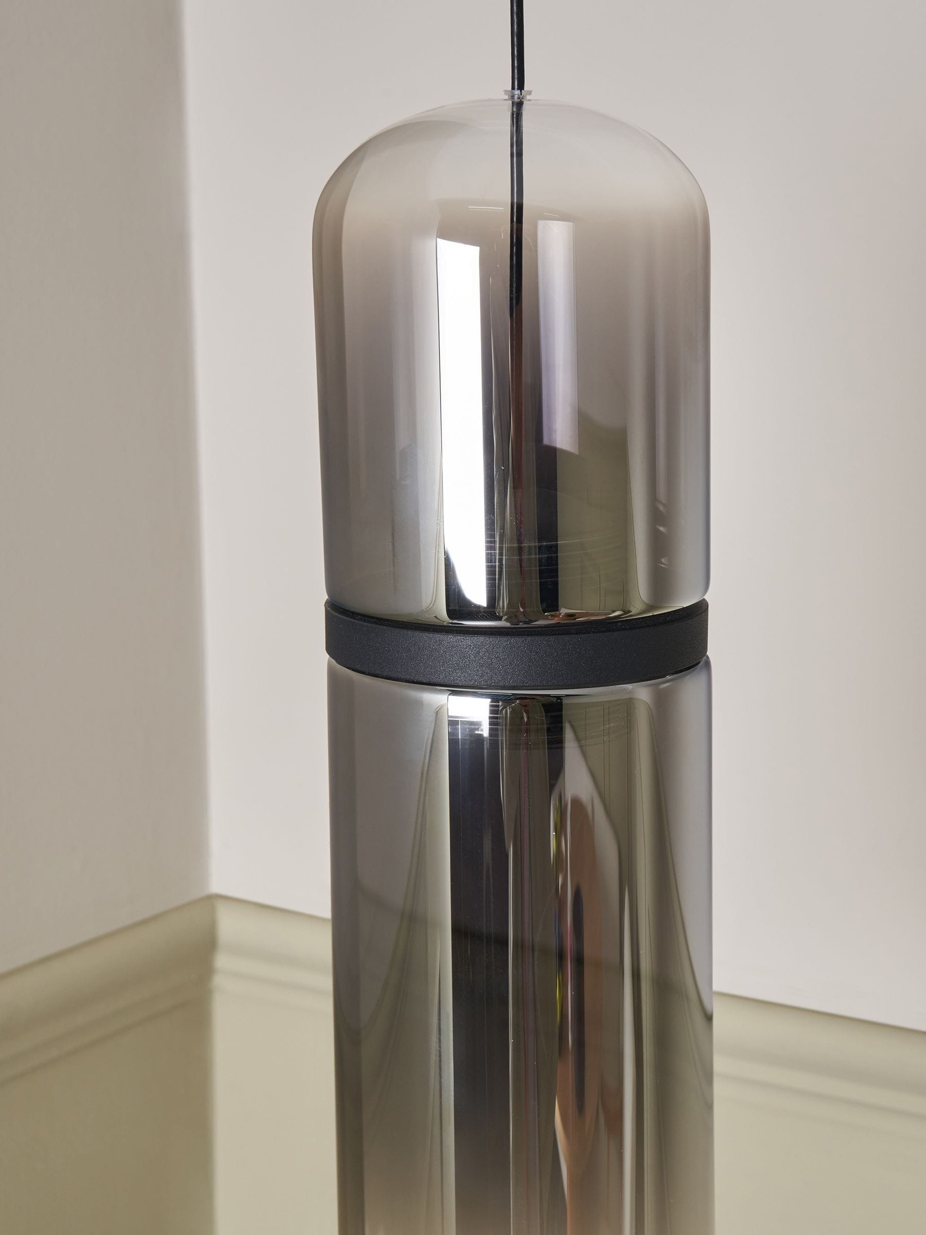 Visconte by BHS Bjorn smoke grey glass pendant light 160cm - British product