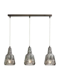 BHS Mikael 3-light smoky grey glass ceiling pendant - British product