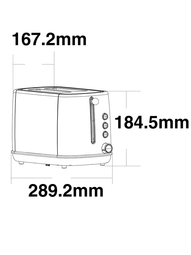 Cream Long Malvern four-slice toaster - British product