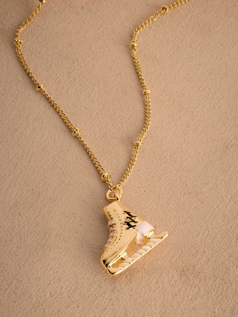 Cath Kidston gold tone ice skate charm necklace (British brand)