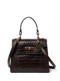 LRM Goods Polly top handle bag croc brown leather (British brand)