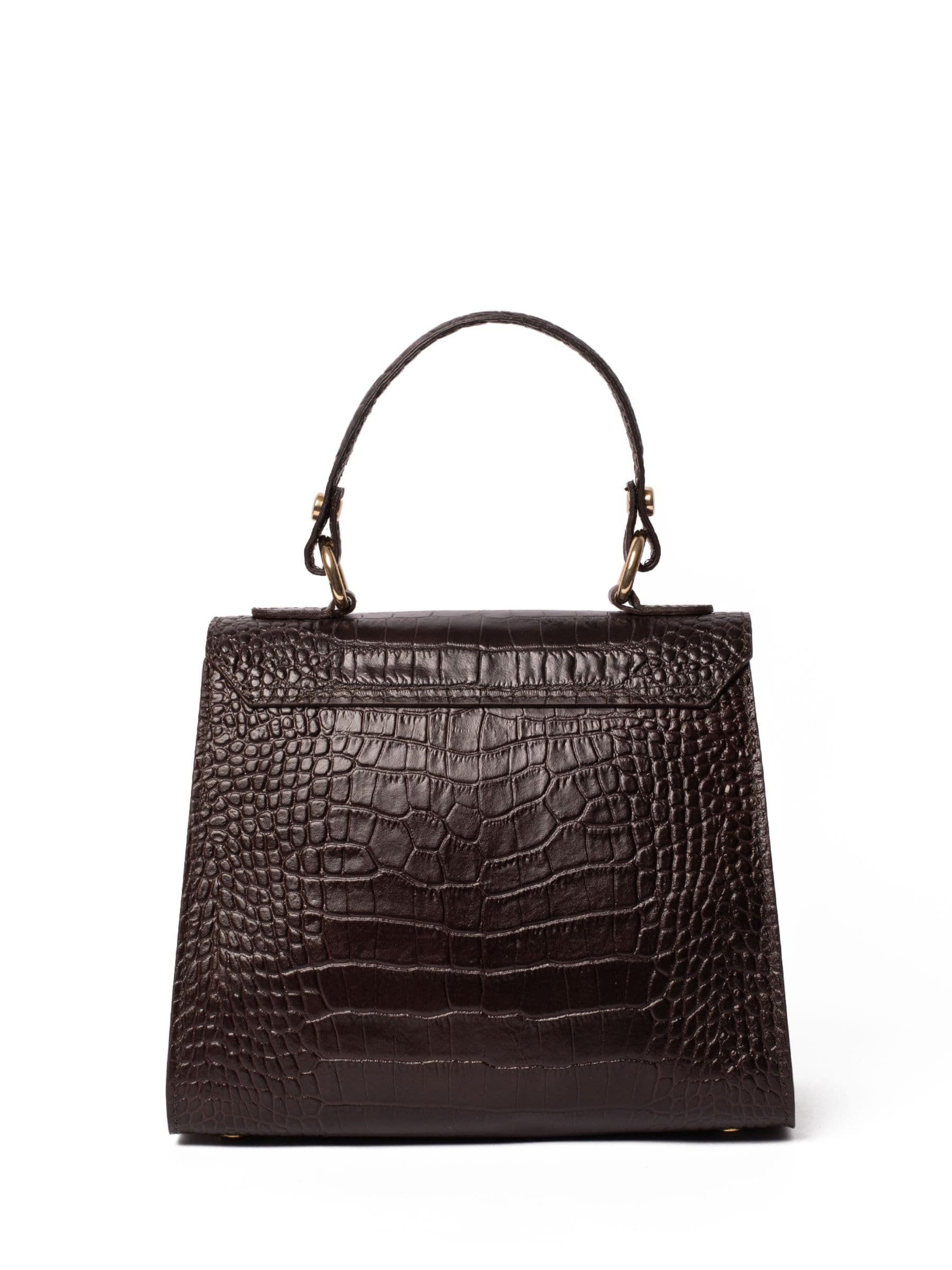 LRM Goods Polly top handle bag croc brown leather (British brand)