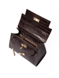 LRM Goods Polly top handle bag croc brown leather (British brand)