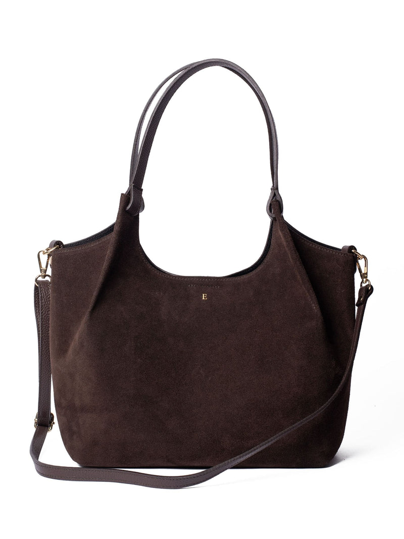 LRM Goods genuine suede leather tote bag brown, UK version