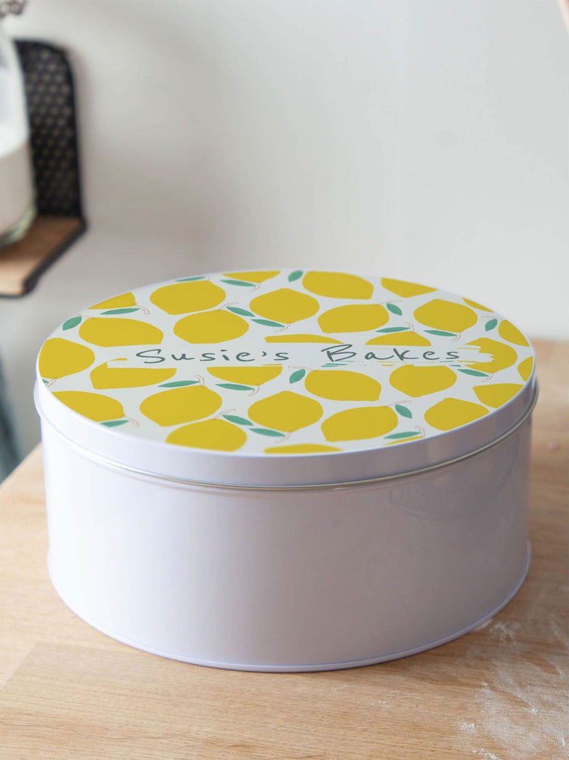 No Ordinary Gift personalised lemon cake tin 23cm - British product