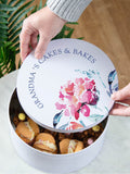 No Ordinary Gift watercolour floral cake tin - British product
