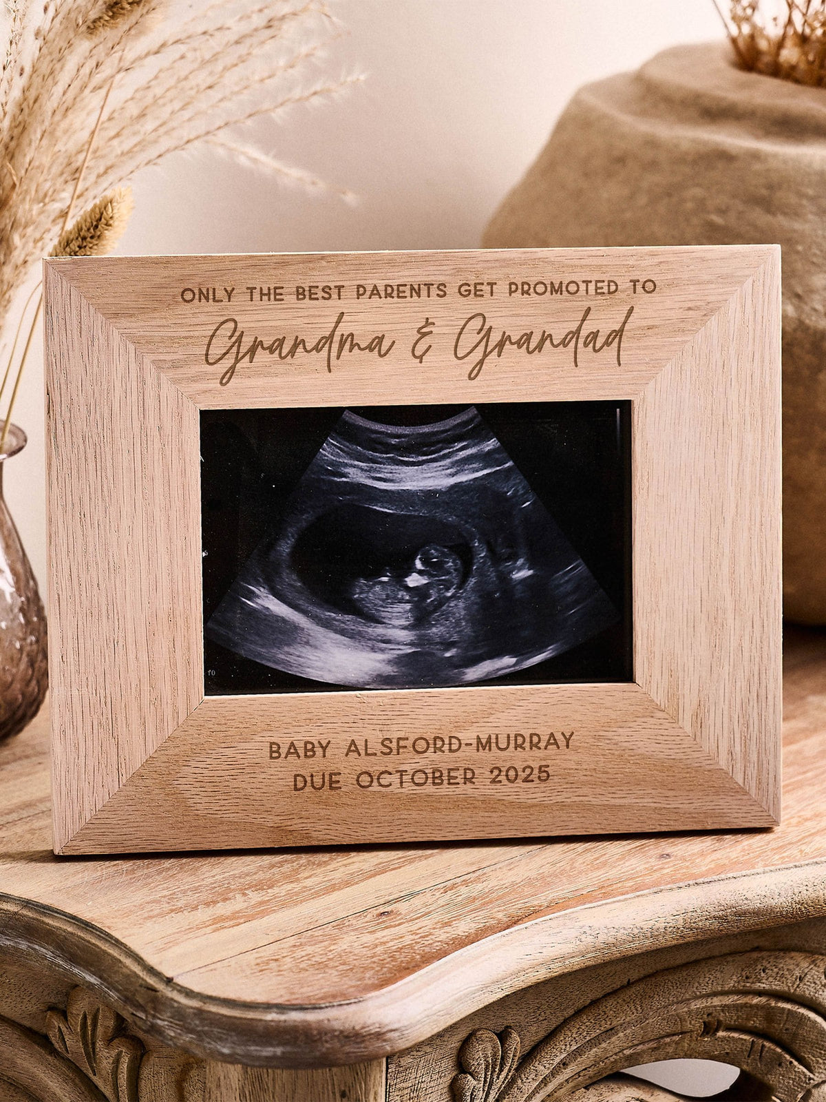 No Ordinary Gift personalised oak photo frame, UK version