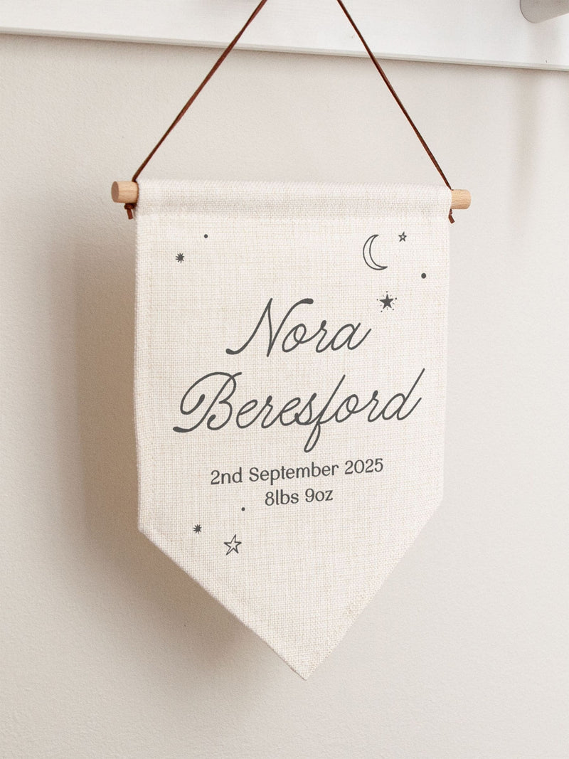 No Ordinary Gift moon and stars flag 20x30cm, imported from the UK
