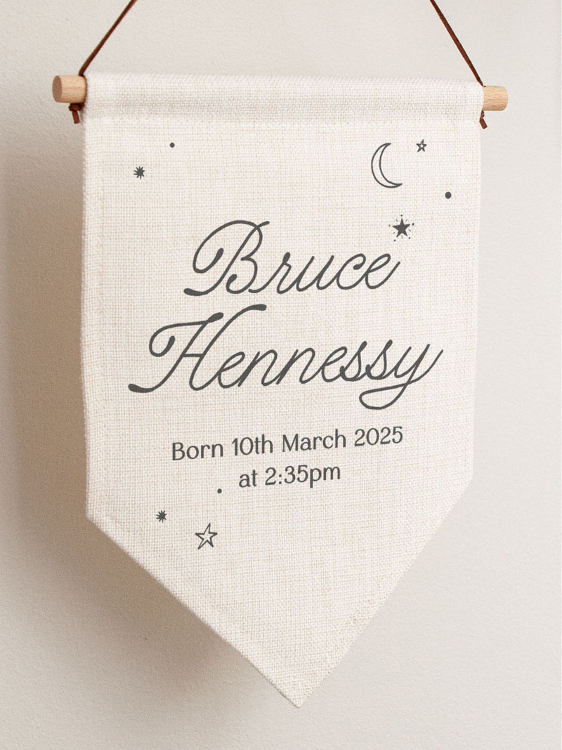 No Ordinary Gift moon and stars flag 20x30cm, imported from the UK