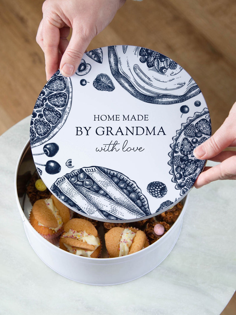 No Ordinary Gift personalised cake tin illustrated pies 23cm - British product
