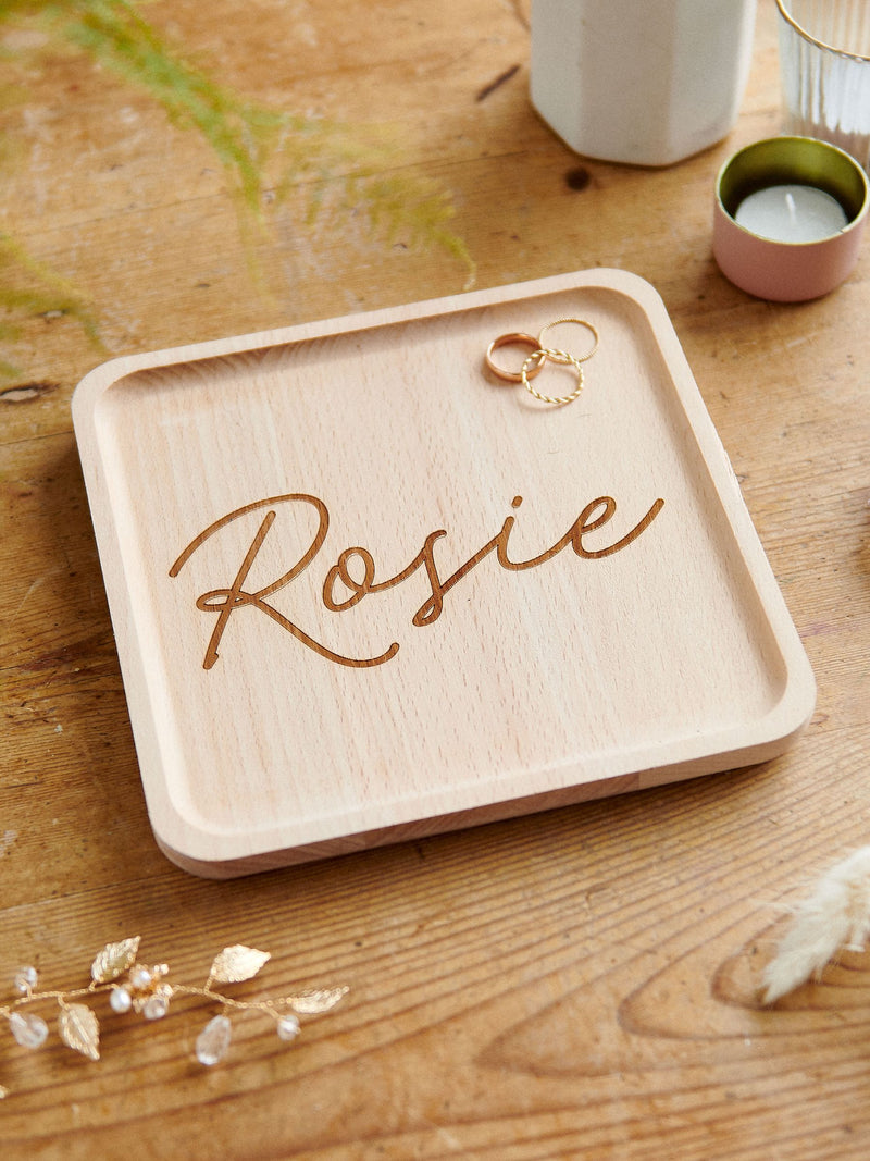 No Ordinary Gift personalised engraved trinket tray 19x19cm (British brand)