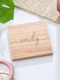 No Ordinary Gift personalised wooden drink coaster 10x10cm (British brand)
