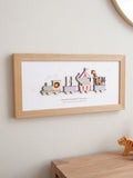 No Ordinary Gift personalised circus train print oak frame 18x40cm (British brand)