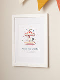 Personalised funfair carousel print by No Ordinary Gift A5 - British product