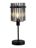 Searchlight table lamp black and smoke glass rod 37.5cm, UK version