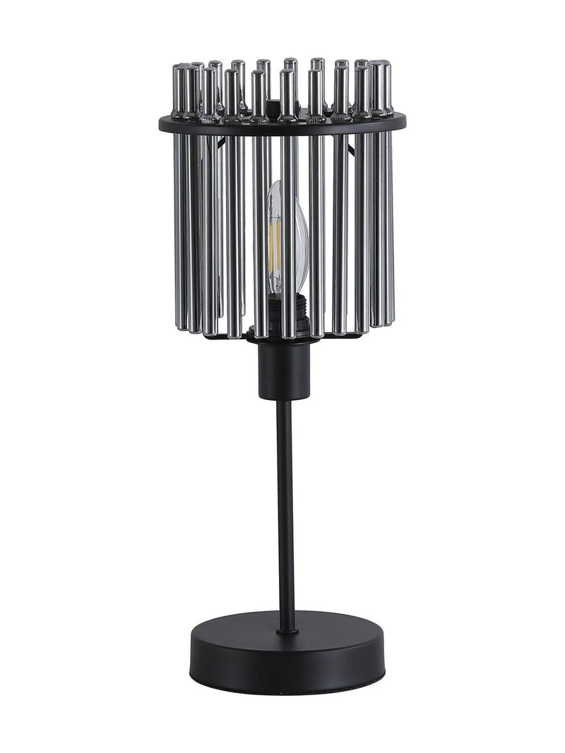 Searchlight table lamp black and smoke glass rod 37.5cm, UK version