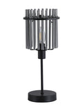 Searchlight table lamp black and smoke glass rod 37.5cm, UK version