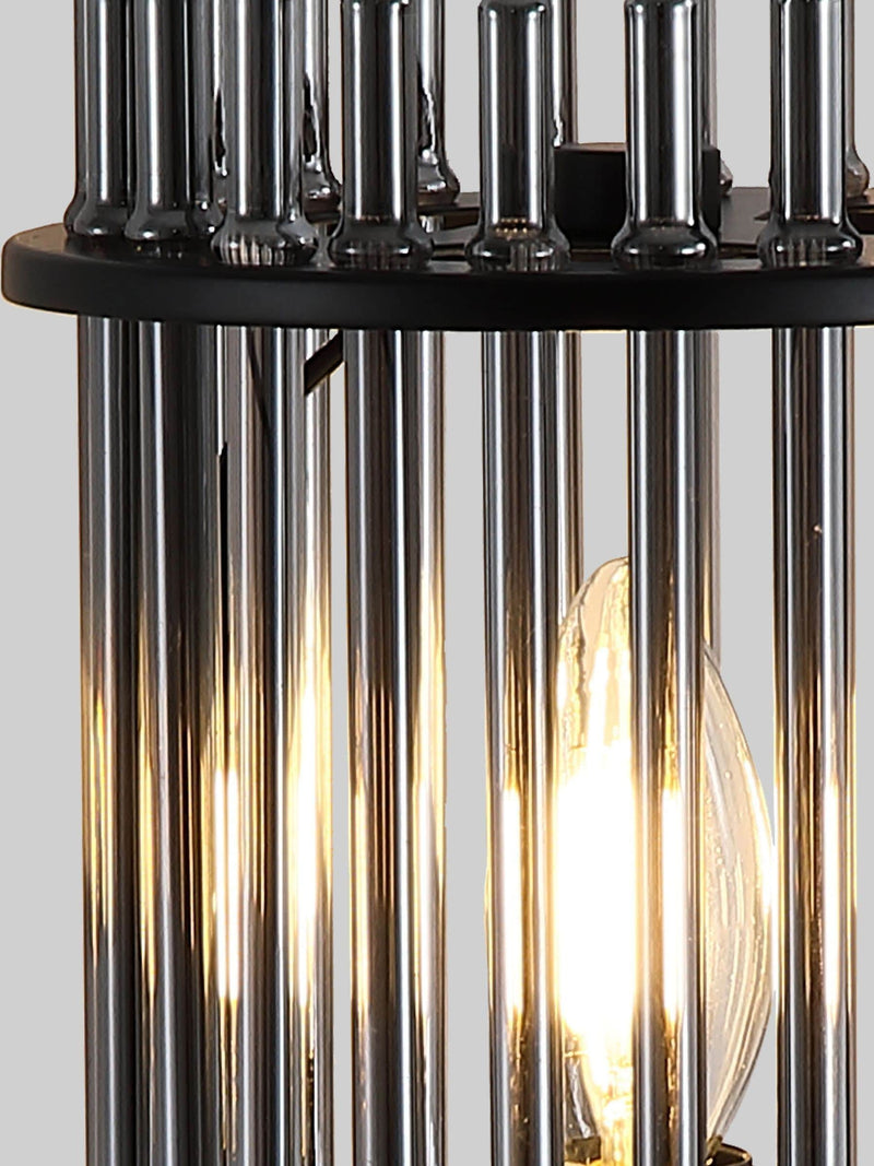 Searchlight table lamp black and smoke glass rod 37.5cm, UK version