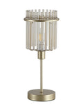 Searchlight chrome gold glass rod table lamp, imported from the UK