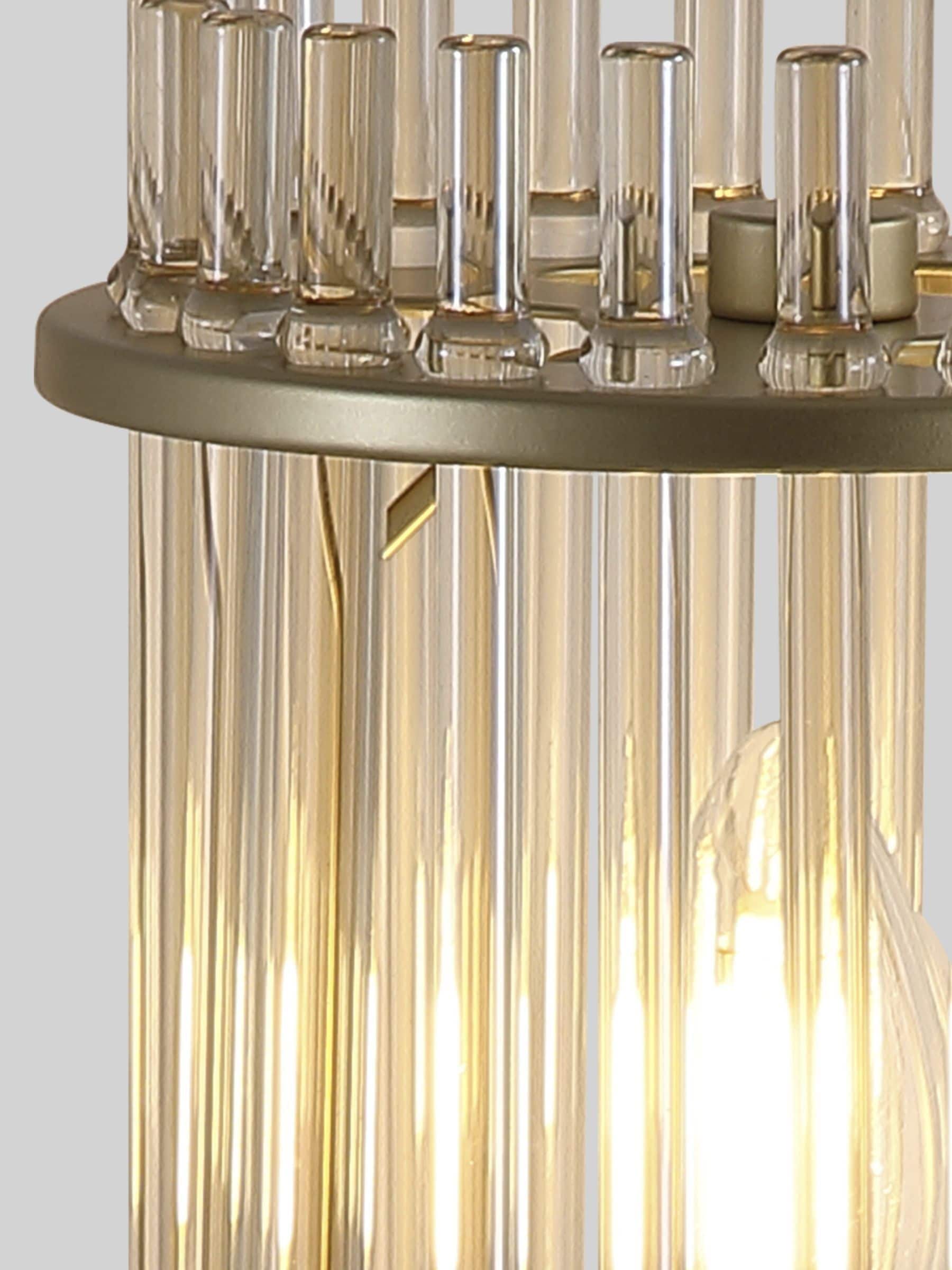 Searchlight chrome gold glass rod table lamp, imported from the UK