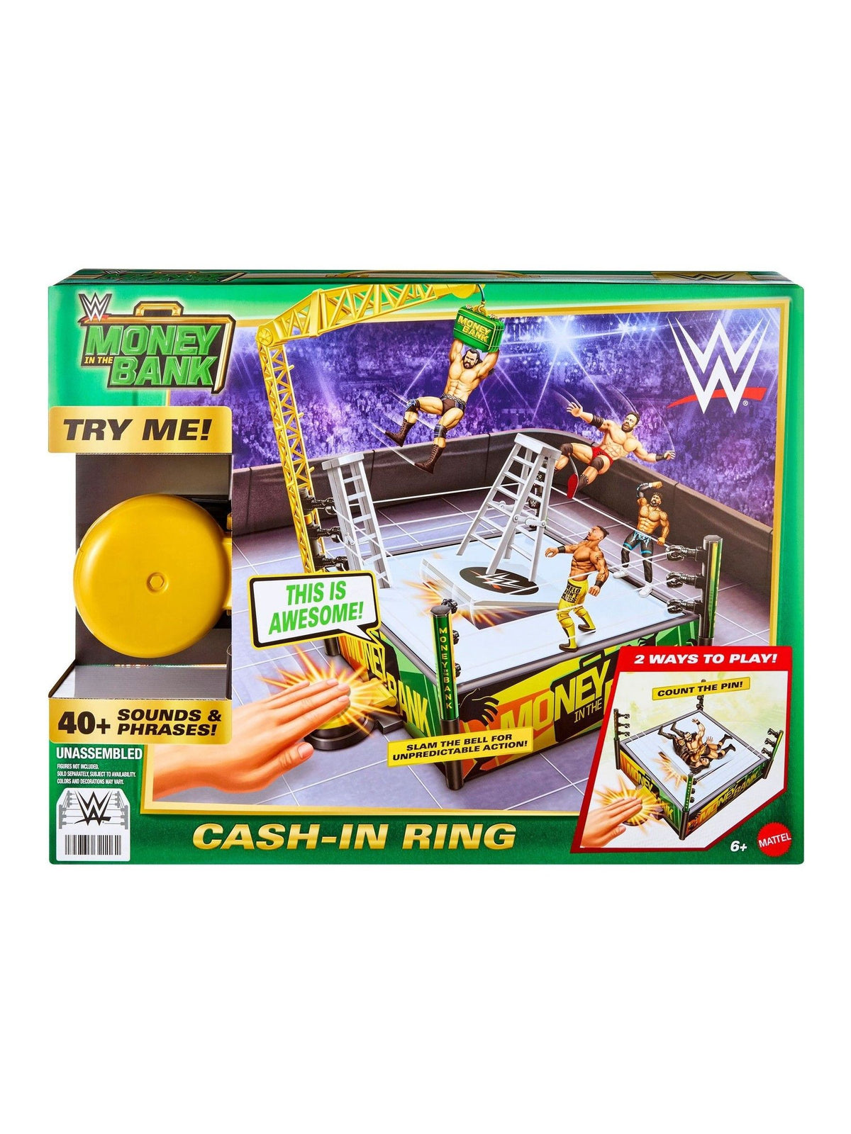 Mattel Money In The Bank Kickout Ring playset, UK version