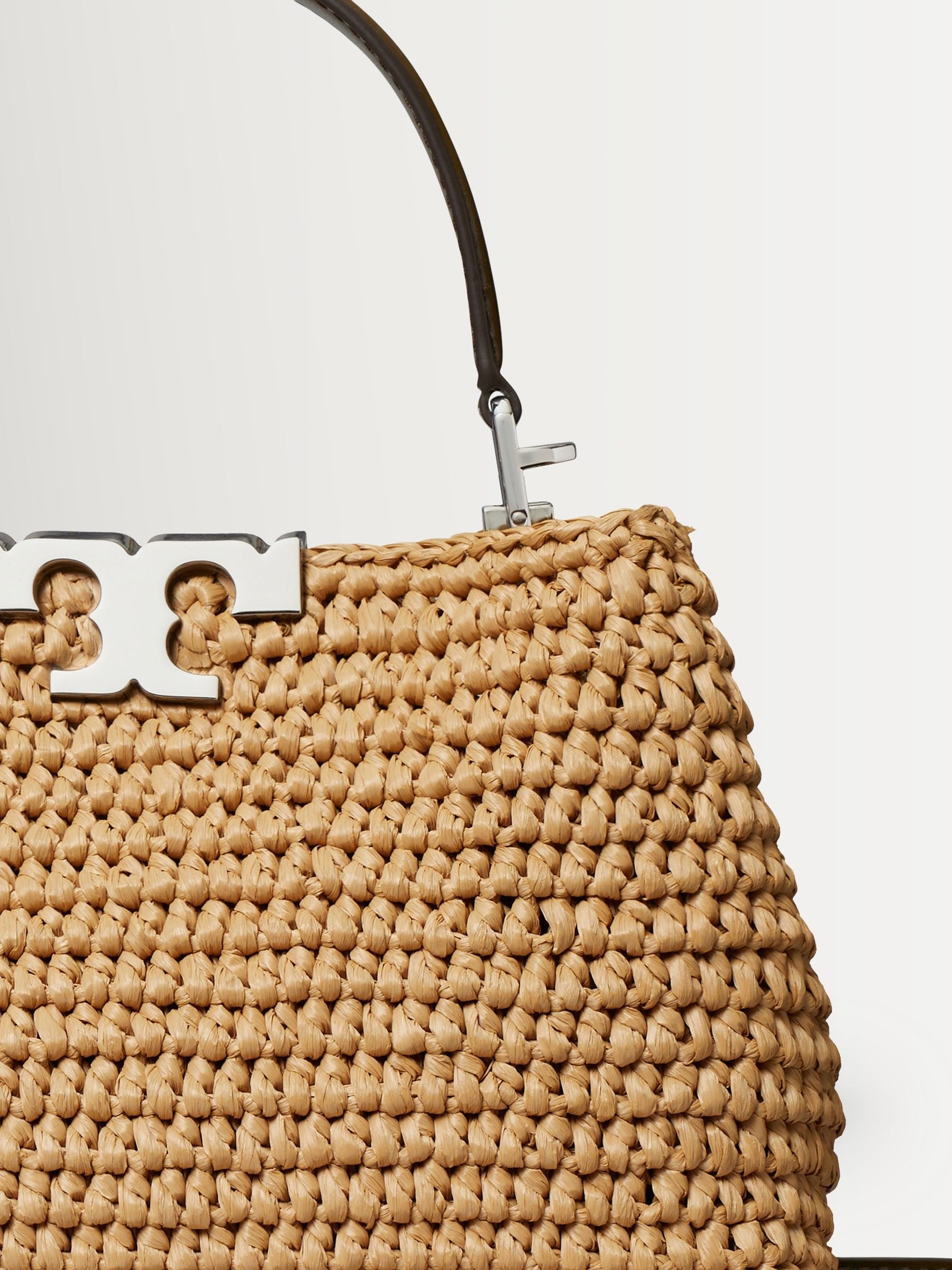 Tory Burch hand-crocheted raffia mini satchel bag, UK version