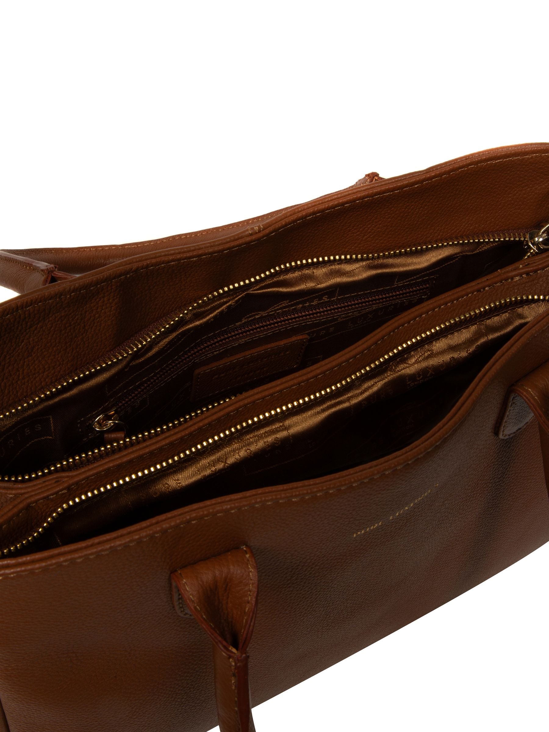 Pure Luxuries leather handbag Aysgarth brown (British brand)