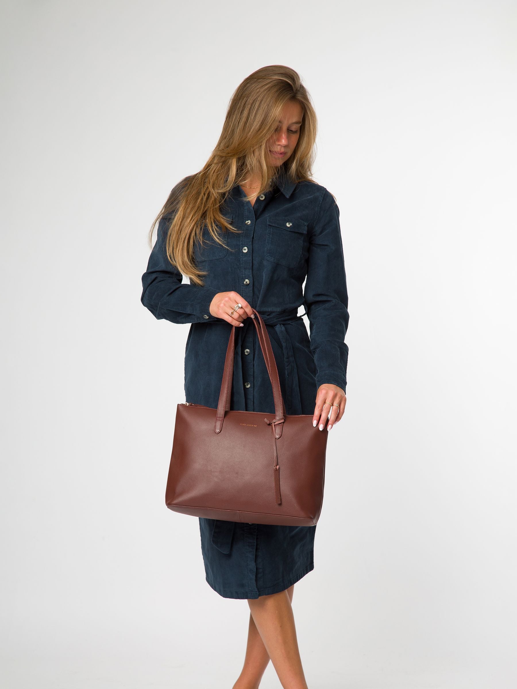 Pure Luxuries London Morden brown leather tote bag - British product
