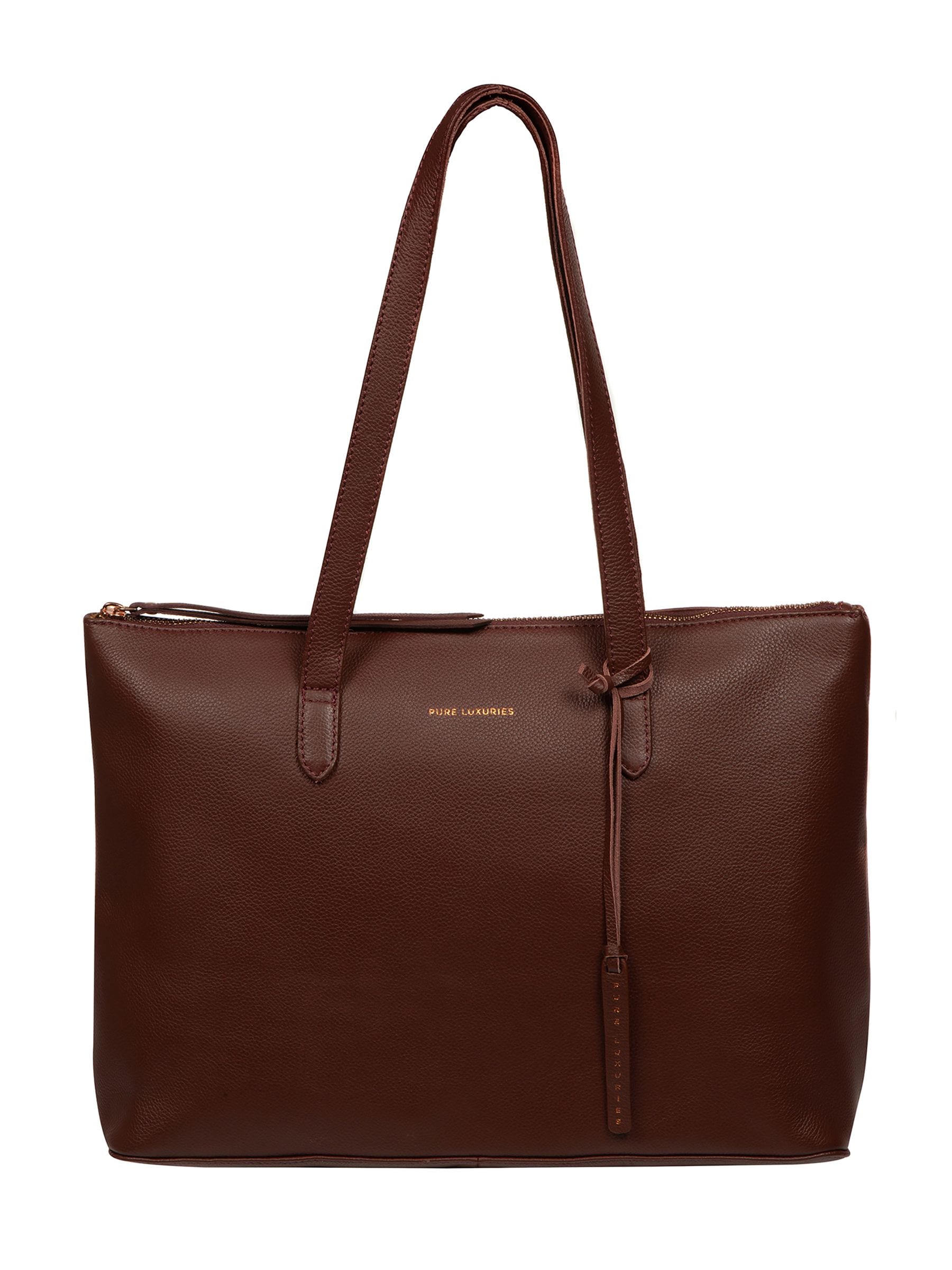 Pure Luxuries London Morden brown leather tote bag - British product