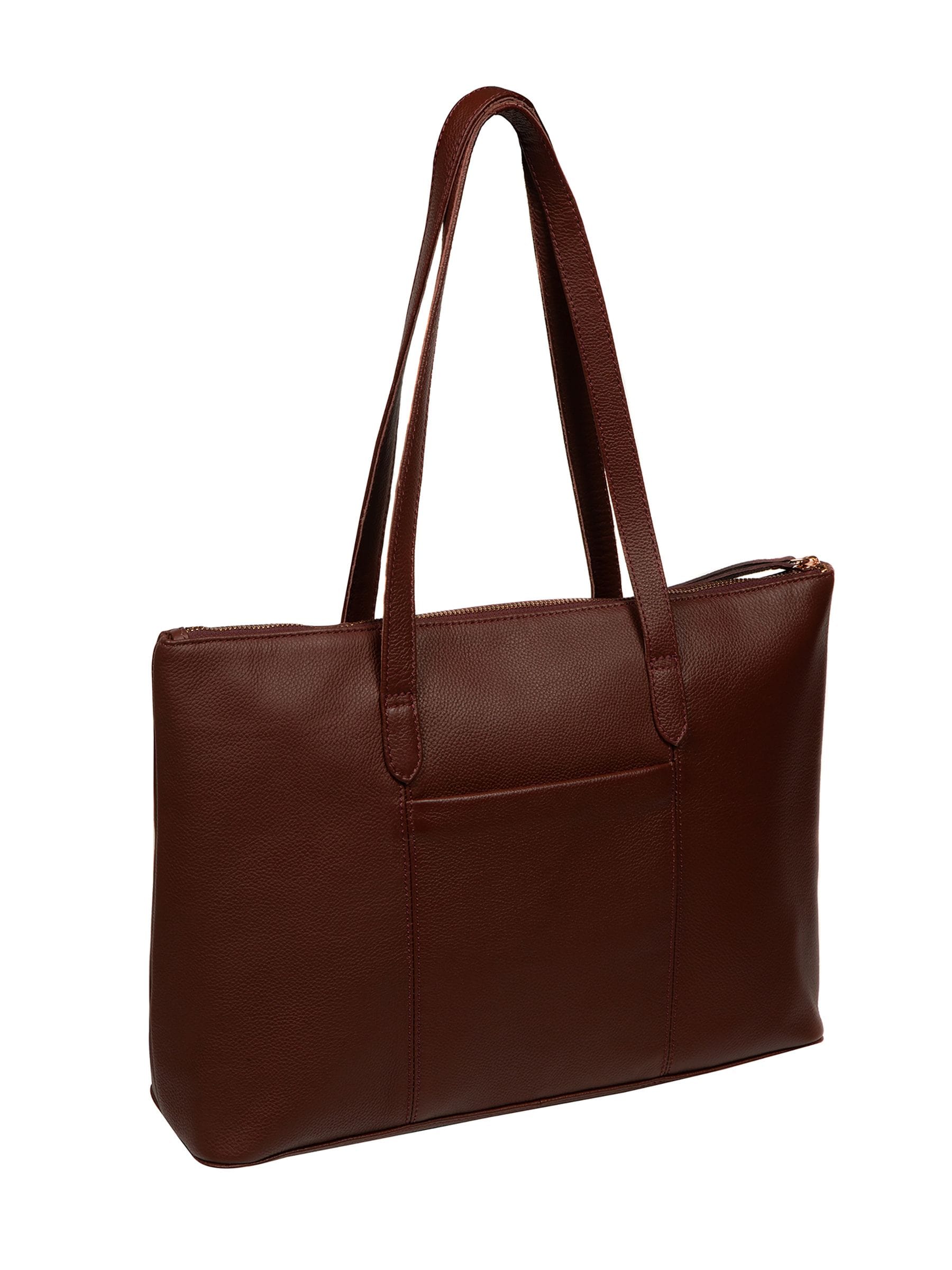 Pure Luxuries London Morden brown leather tote bag - British product