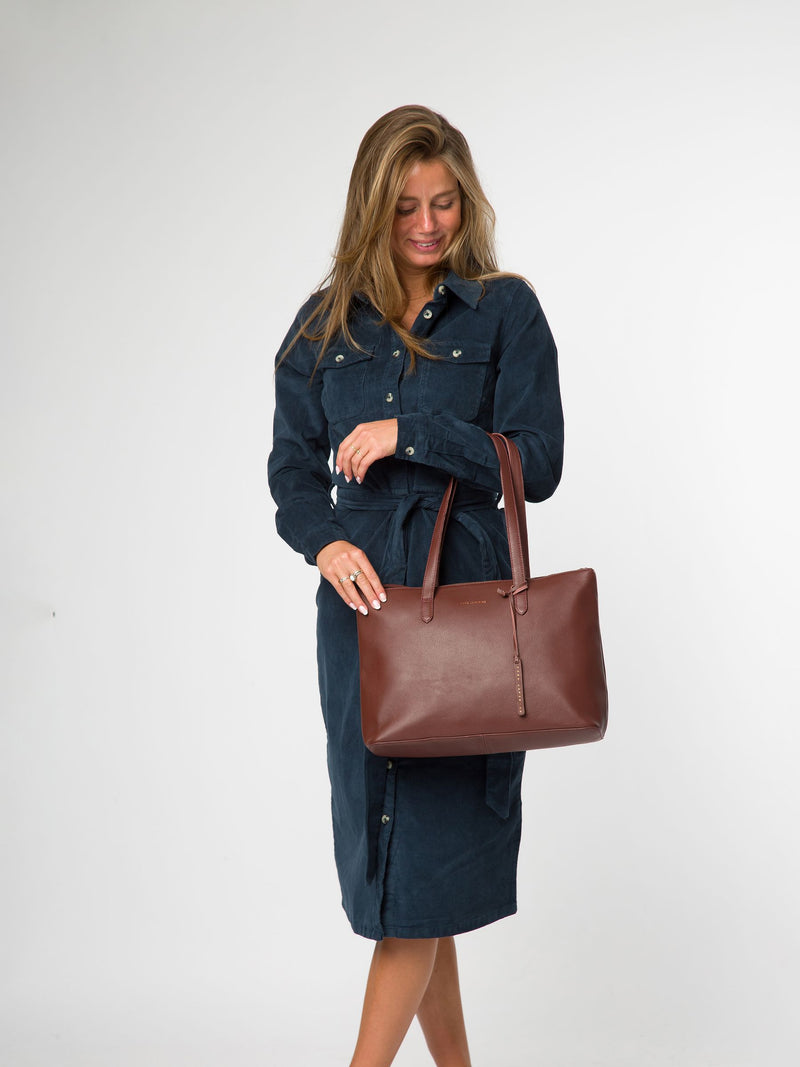 Pure Luxuries London Morden brown leather tote bag - British product