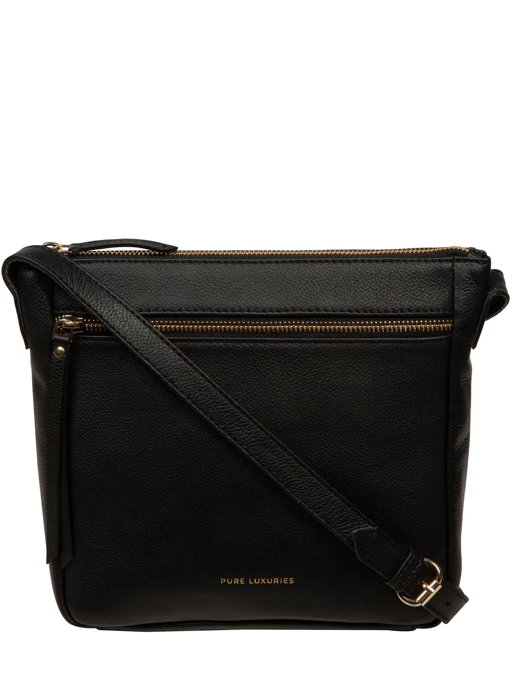 Pure Luxuries London black Harford leather cross-body bag, UK version