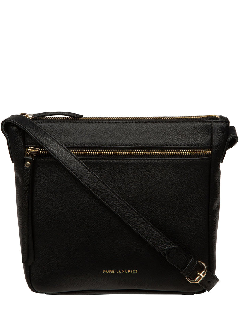 Pure Luxuries London black Harford leather cross-body bag, UK version