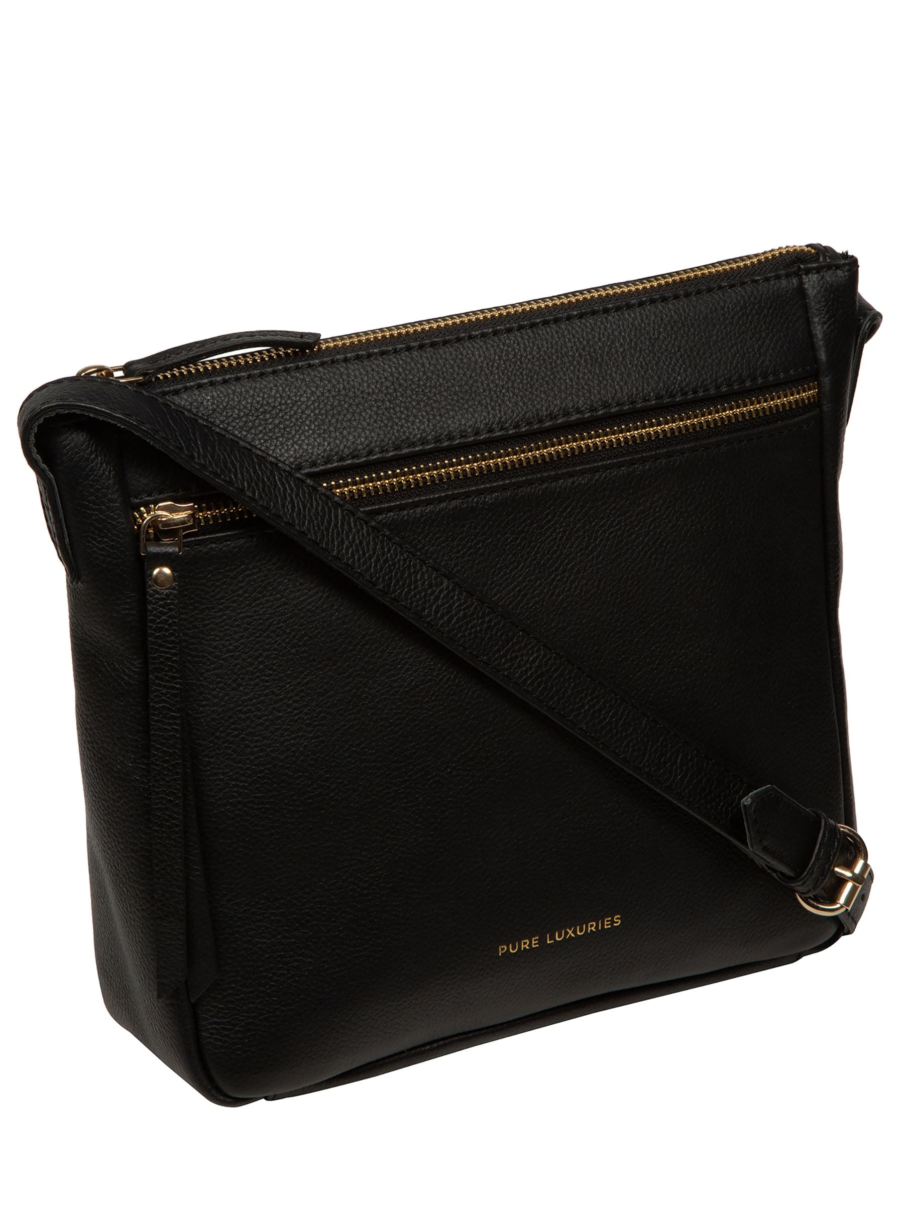 Pure Luxuries London black Harford leather cross-body bag, UK version