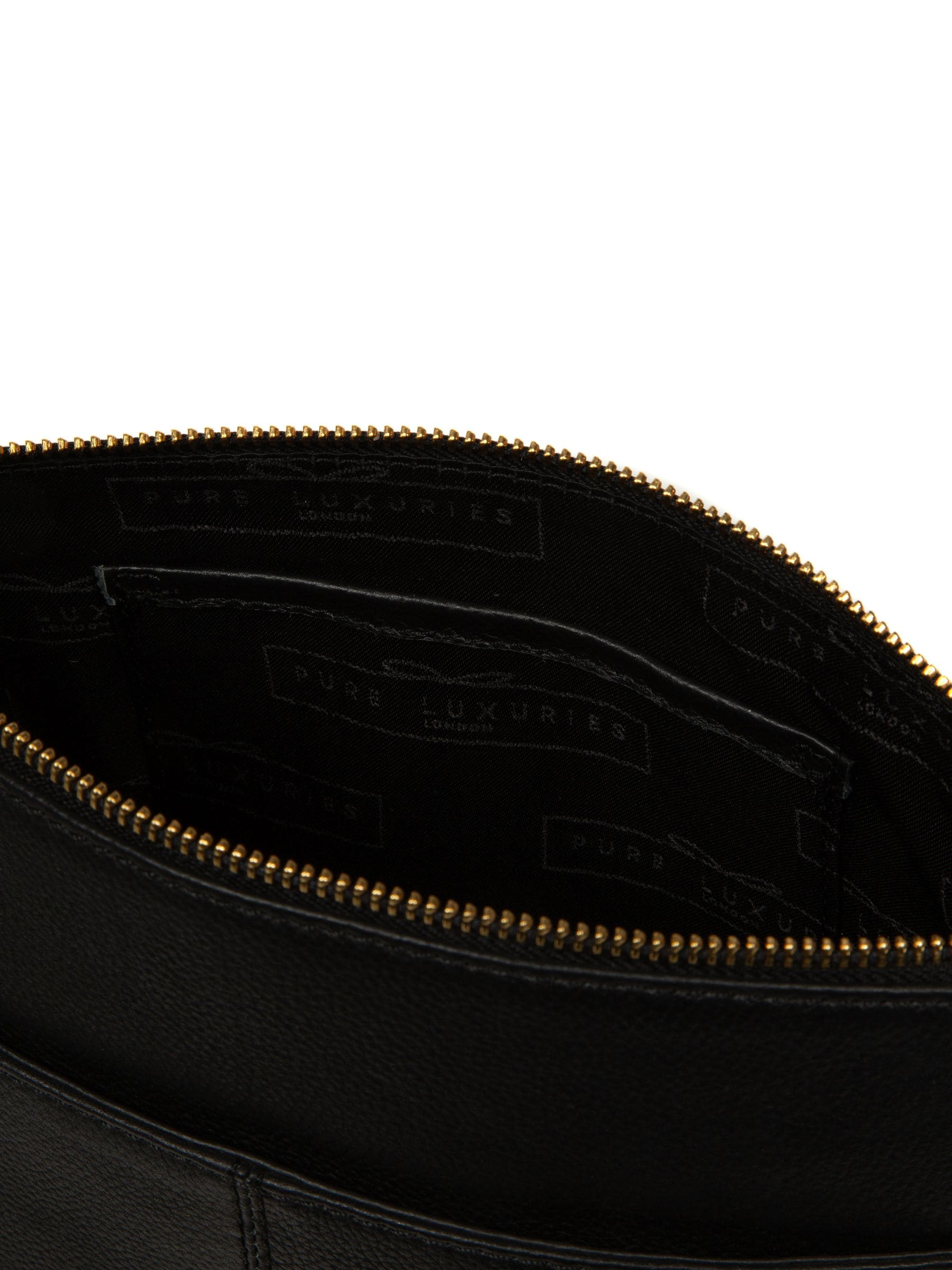 Pure Luxuries London black Harford leather cross-body bag, UK version