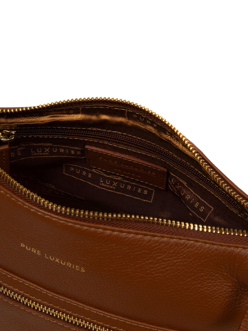 Pure Luxuries London brown leather Wittering shoulder bag - British product