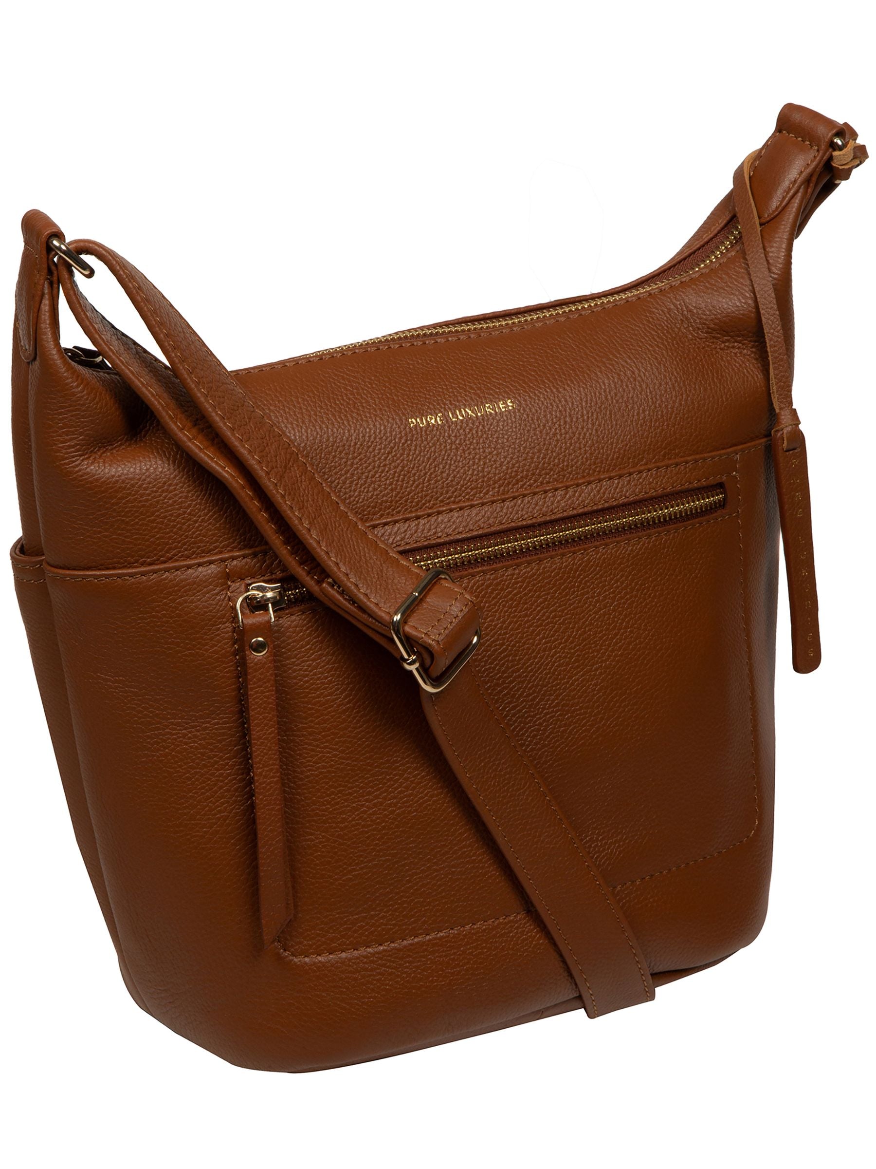 Pure Luxuries London brown leather Wittering shoulder bag - British product