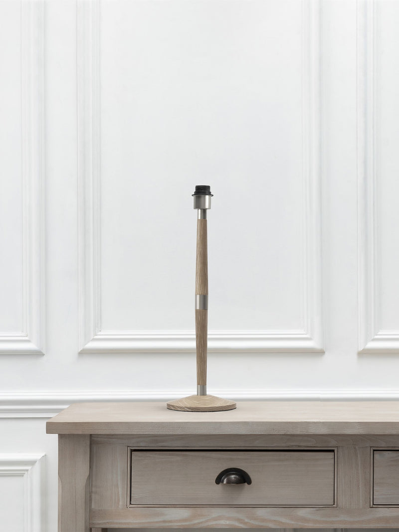 Voyage Maison Solensis grey wood table lamp base 50cm, UK version