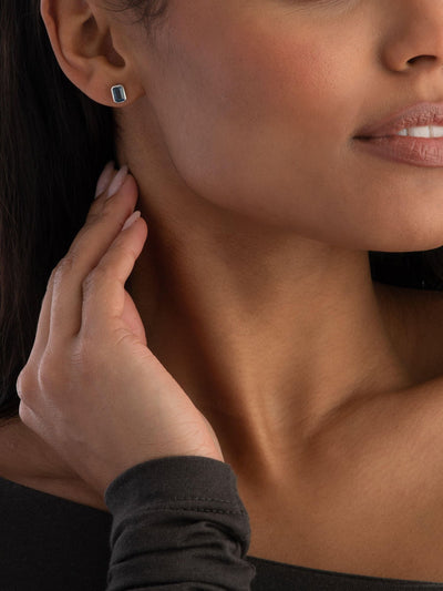 Next Beaverbrooks Blue 9ct Gold Topaz Stud Earrings 6mm- Buy online at McGrocer