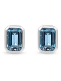 Beaverbrooks blue topaz stud earrings 6mm, UK version