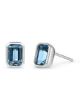 Beaverbrooks blue topaz stud earrings 6mm, UK version