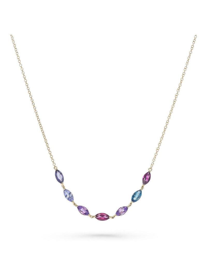 Beaverbrooks 9ct gold gemstone necklace 45cm, UK version