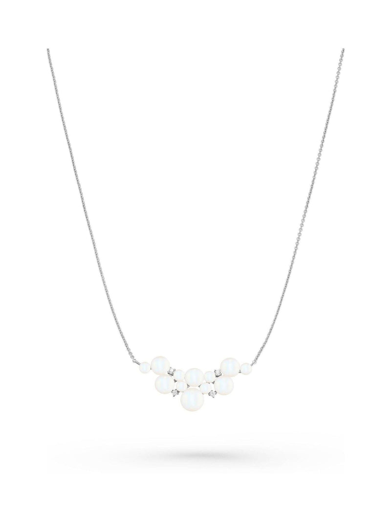 Beaverbrooks cubic zirconia freshwater pearl necklace sterling silver - British product