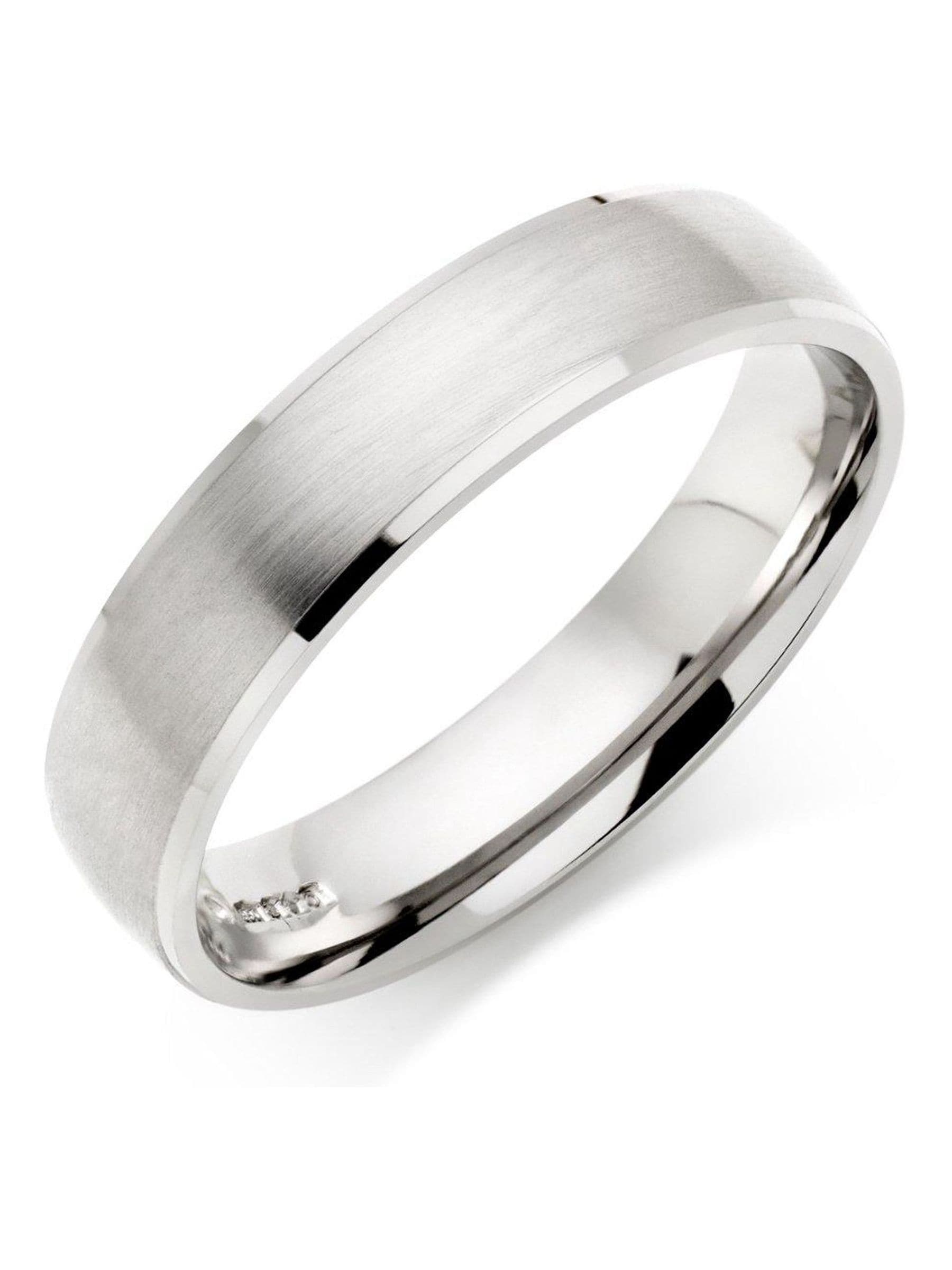 Beaverbrooks wedding ring platinum 5mm brushed, UK version