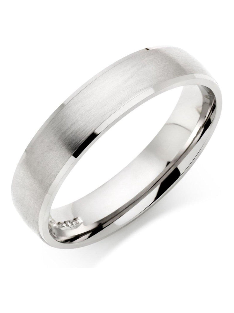 Beaverbrooks wedding ring platinum 5mm brushed, UK version